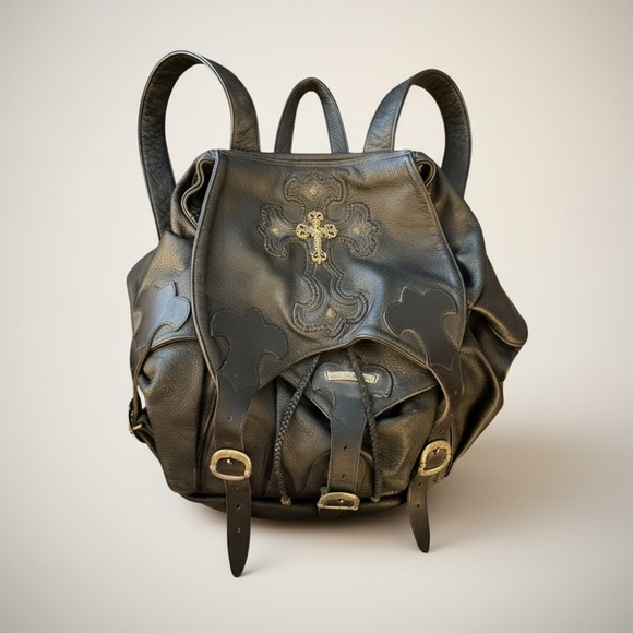 Chrome Hearts Other - Chrome Hearts Cross Patch Leather Backpack with Sterling Cross Hardware